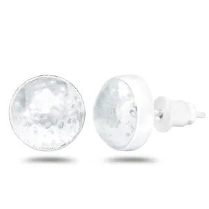 Caprixus 925 Sterling Silver Stud Earrings Dome Pebble Stud Post Earrings Designer Handmade Hammered Minimalist Turkish Fine Jewelry for Women