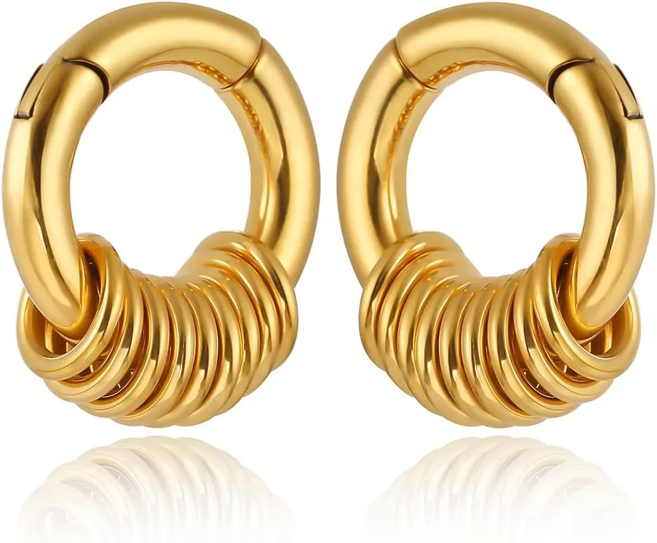 Casvort 2PCS Hypoallergenic Versatile Ear Weights for Stretched Ear Lobes 316 Stainless Steel Ear Hangers Gauges Plugs and Tunnels Stretchers Fashion Piercing Body Jewelry