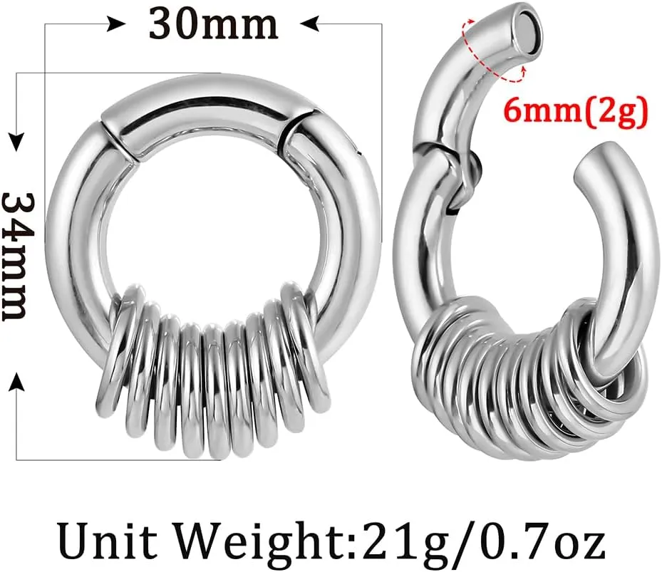 Casvort 2PCS Hypoallergenic Versatile Ear Weights for Stretched Ear Lobes 316 Stainless Steel Ear Hangers Gauges Plugs and Tunnels Stretchers Fashion Piercing Body Jewelry