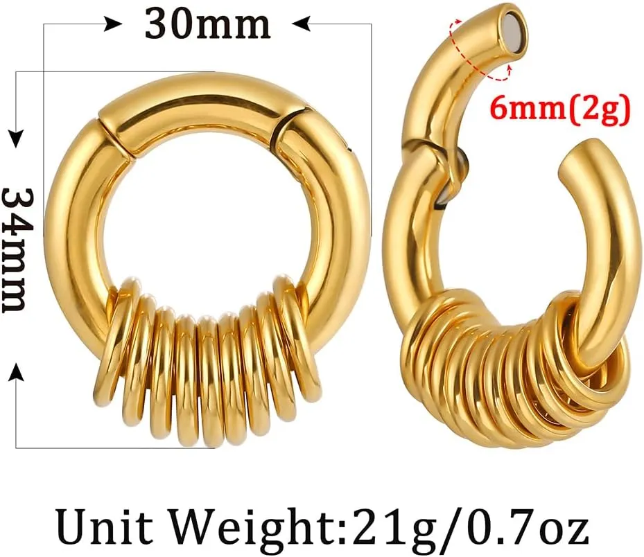 Casvort 2PCS Hypoallergenic Versatile Ear Weights for Stretched Ear Lobes 316 Stainless Steel Ear Hangers Gauges Plugs and Tunnels Stretchers Fashion Piercing Body Jewelry