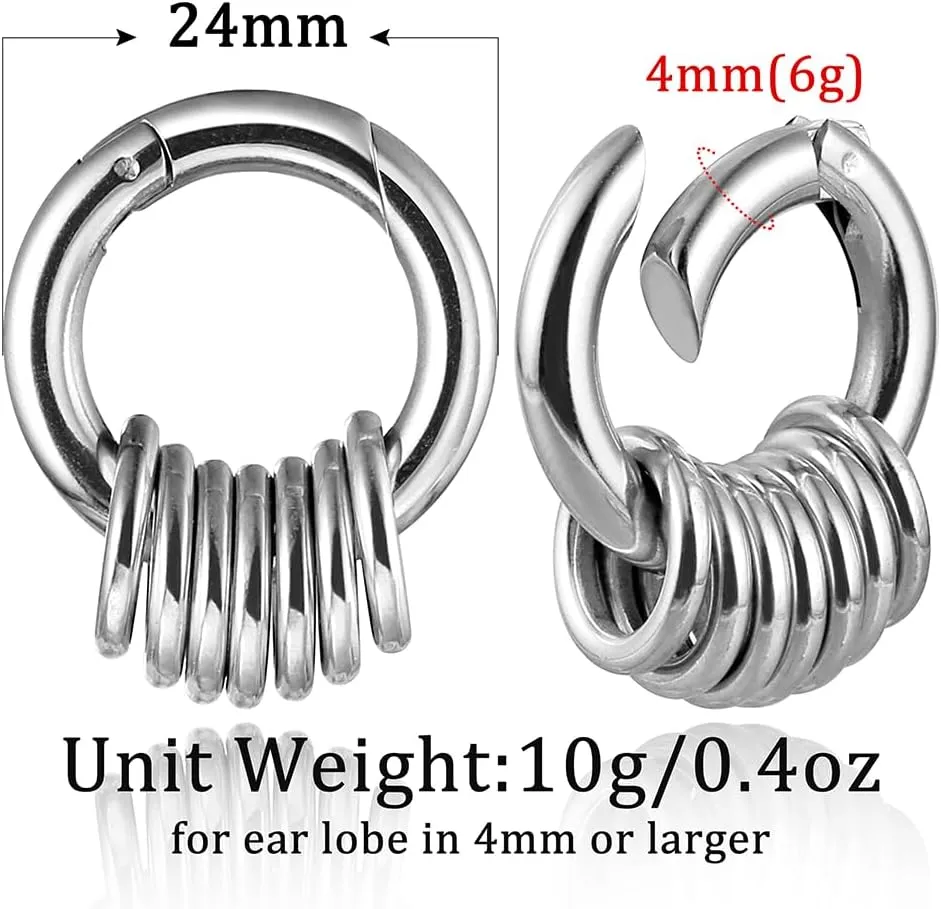 Casvort 2PCS Hypoallergenic Versatile Ear Weights for Stretched Ear Lobes 316 Stainless Steel Ear Hangers Gauges Plugs and Tunnels Stretchers Fashion Piercing Body Jewelry