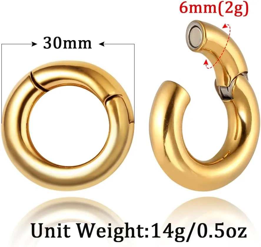 Casvort 2PCS Hypoallergenic Versatile Ear Weights for Stretched Ear Lobes 316 Stainless Steel Ear Hangers Gauges Plugs and Tunnels Stretchers Fashion Piercing Body Jewelry