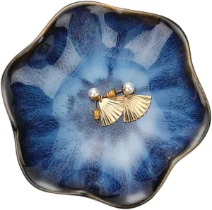 Ceramic Jewelry Dish,Leaf Jewelry Tray Key Tray,Small Ring Dish Holder Jewelry Plate Trinket Tray catchall Tray nightstand Decor for entryway Table Room Decor