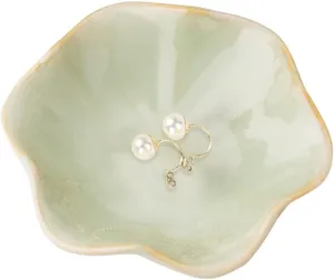 Ceramic Jewelry Dish,Leaf Jewelry Tray Key Tray,Small Ring Dish Holder Jewelry Plate Trinket Tray catchall Tray nightstand Decor for entryway Table Room Decor