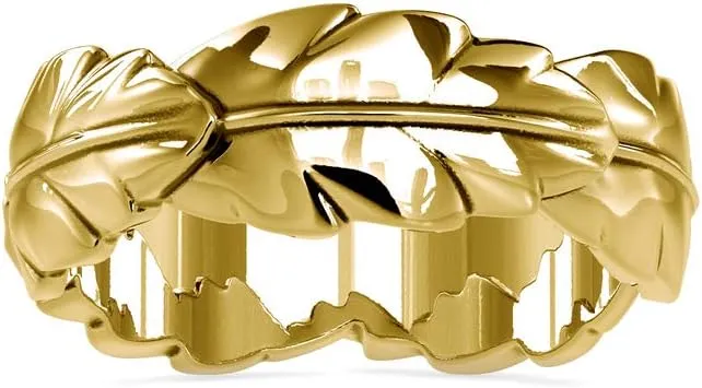 Certified Leaf Design Diamond Ring in 18K White/Yellow/Rose Plain Gold Wedding Band Ring for Women | Bridal Ring for Her | Anniversary Ring for Couple | Promise Ring for Her (Leaf Shape, 6.13 gms)