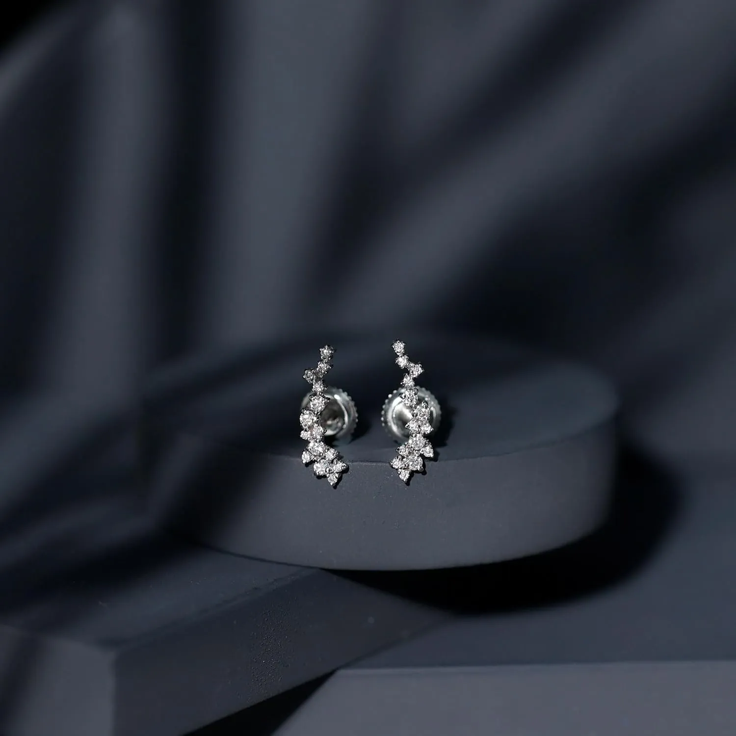 Certified Moissanite Diamond Climber Earrings, D Color Vs1 Clarity, Moissanite Ear Climber Earrings (Ready to Gift)