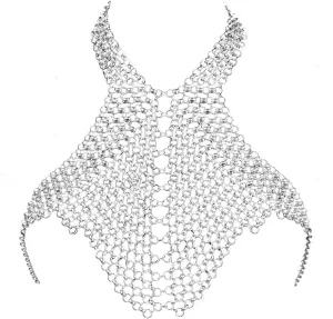 Chran Silver Body Chain Jewelry for Women Classic O Ring Chains Necklace Harness
