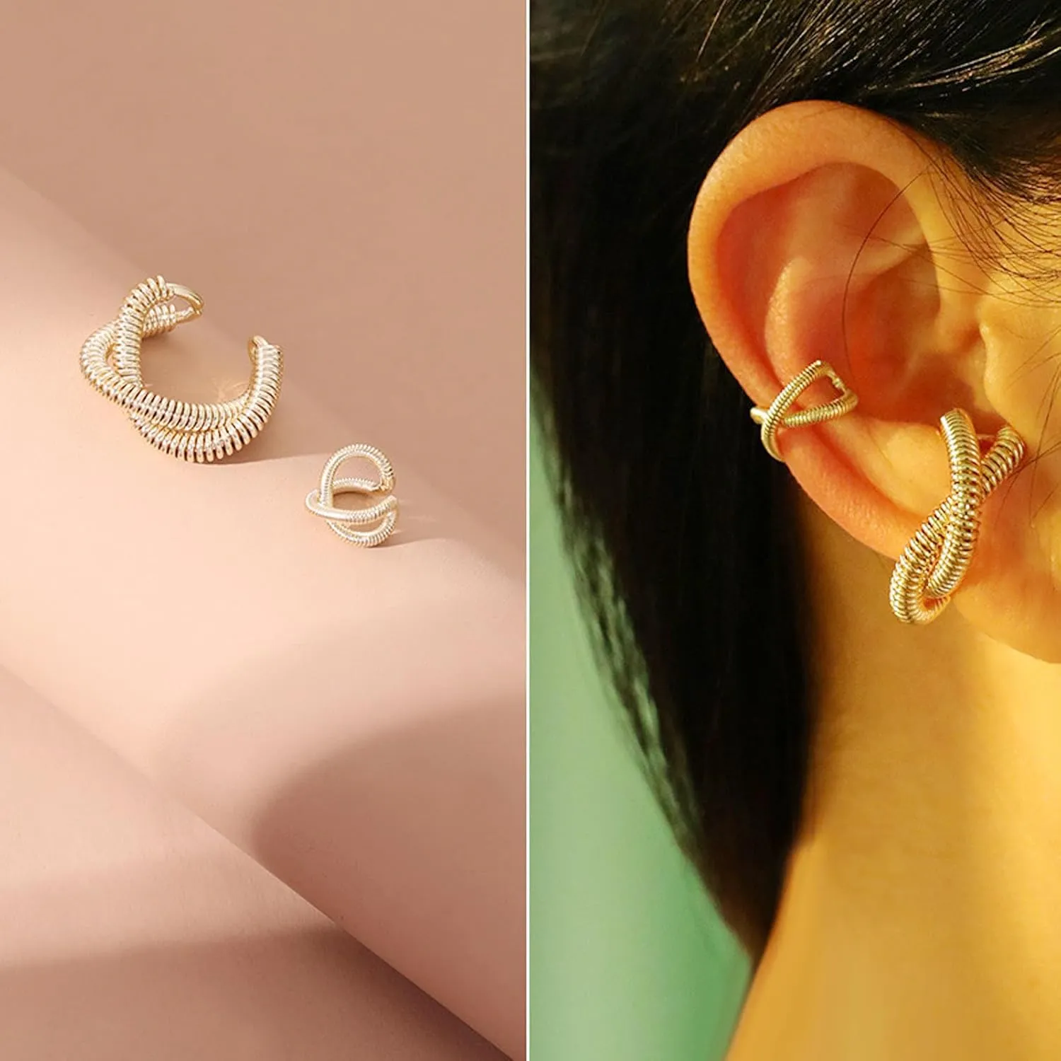 Chunky Ear Cuff Earrings for Women Trendy Huggie Clip On Cartilage Earrings Non Pierced Ear Cartilage Clip on Wrap Ear Cuff Teen Girl Gifts Trendy Stuff