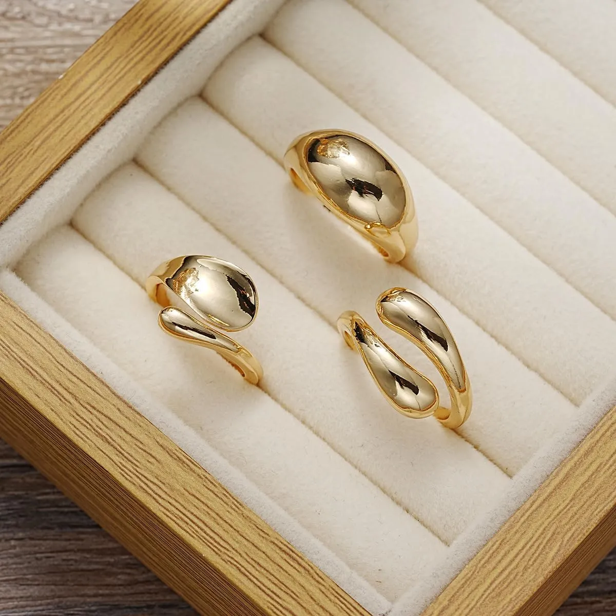 Chunky Gold & Silver Statement Rings for Women - Thick, Stackable Dome Rings