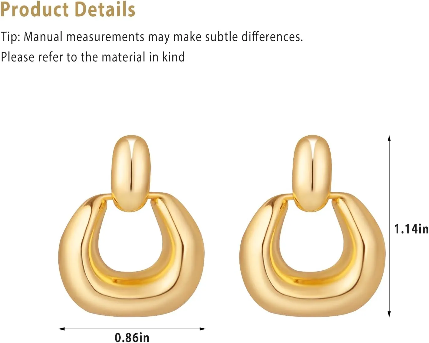 Chunky Gold Earrings for Women, Multiple Styles Drop Dangle Earrings Hypoallergenic 14K Gold Plated Retro Hoop for Women Trendy Jewelry Birthday Party Gift