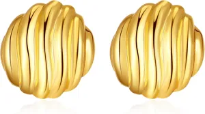 Chunky Gold Earrings Trendy Vintage Gold Shell Geometric Stud Statement Earrings Hypoallergenic Dupes Jewelry for Women Gifts for Her