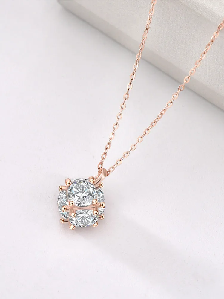 Classic Diamond Cube-Shaped Necklace