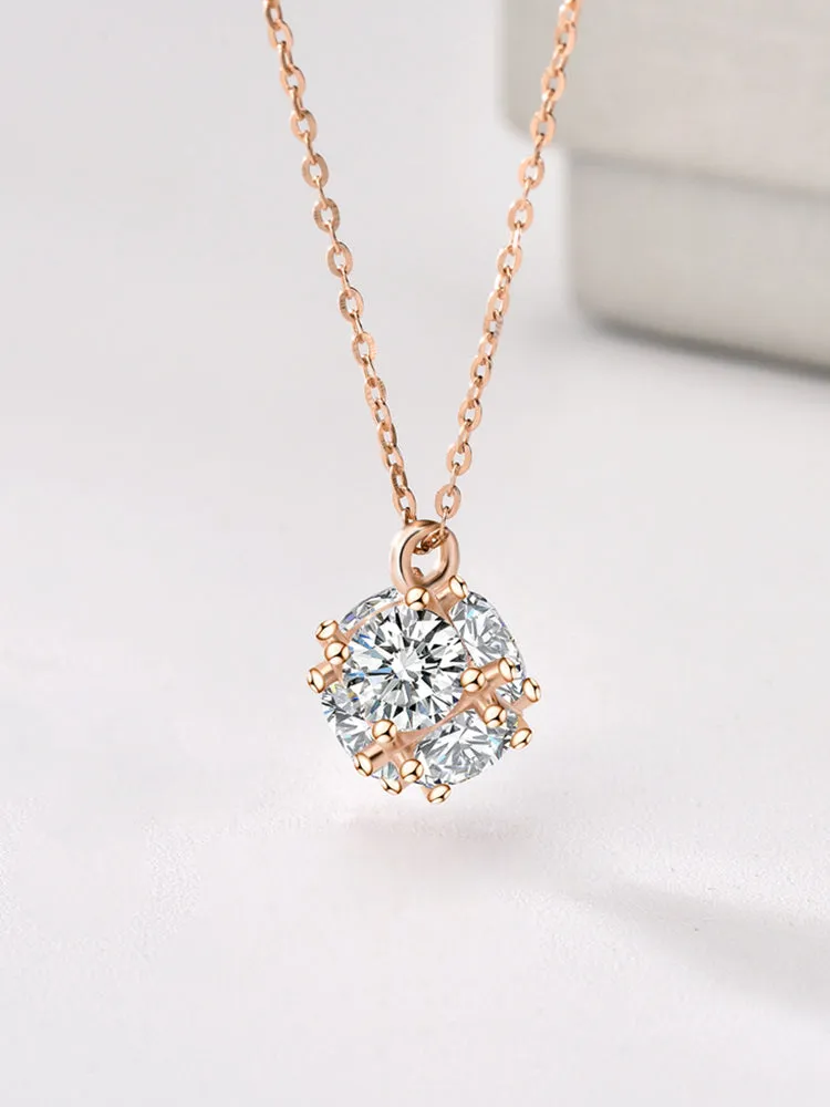 Classic Diamond Cube-Shaped Necklace