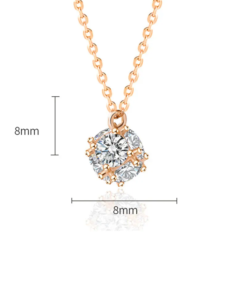 Classic Diamond Cube-Shaped Necklace