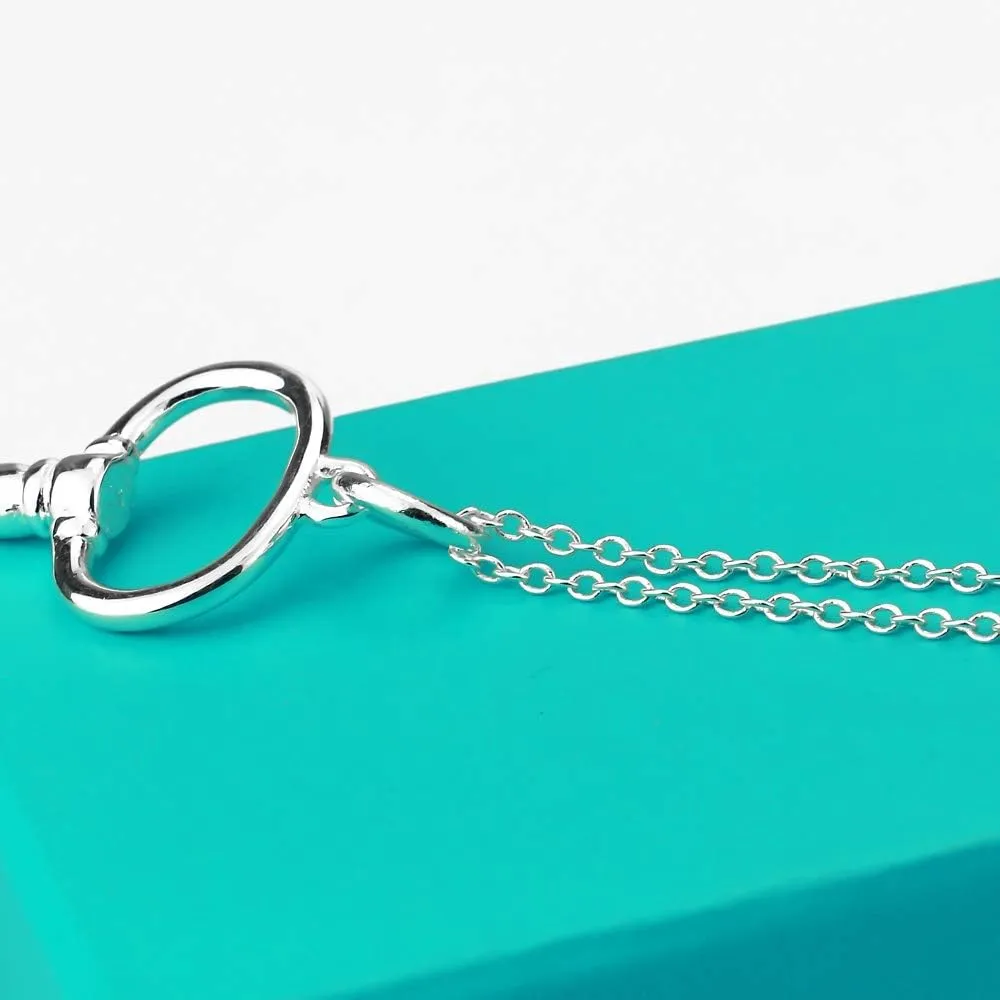 Classic female original silver necklace 925 silver key pendant necklace minimalism 45-60cm snake chain jewelry lobster clamp clasp