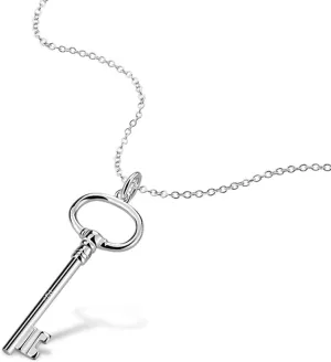 Classic female original silver necklace 925 silver key pendant necklace minimalism 45-60cm snake chain jewelry lobster clamp clasp
