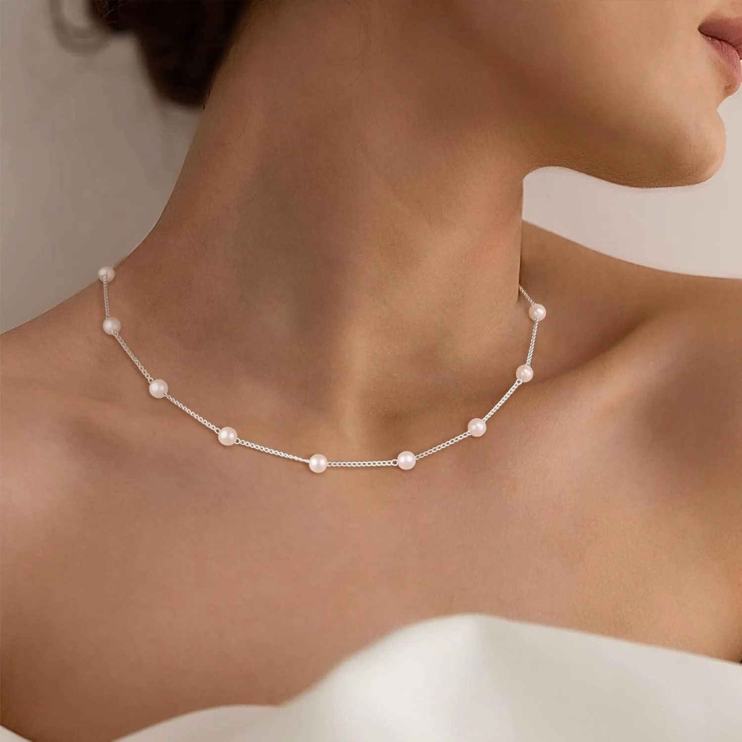 Classic Pearl Necklace Adjustable Gold Pearl Necklace for Women Dainty Collar De Perlas Para Mujer Jewelry Gifts for Her