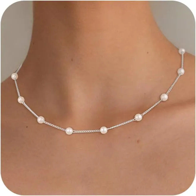 Classic Pearl Necklace Adjustable Gold Pearl Necklace for Women Dainty Collar De Perlas Para Mujer Jewelry Gifts for Her