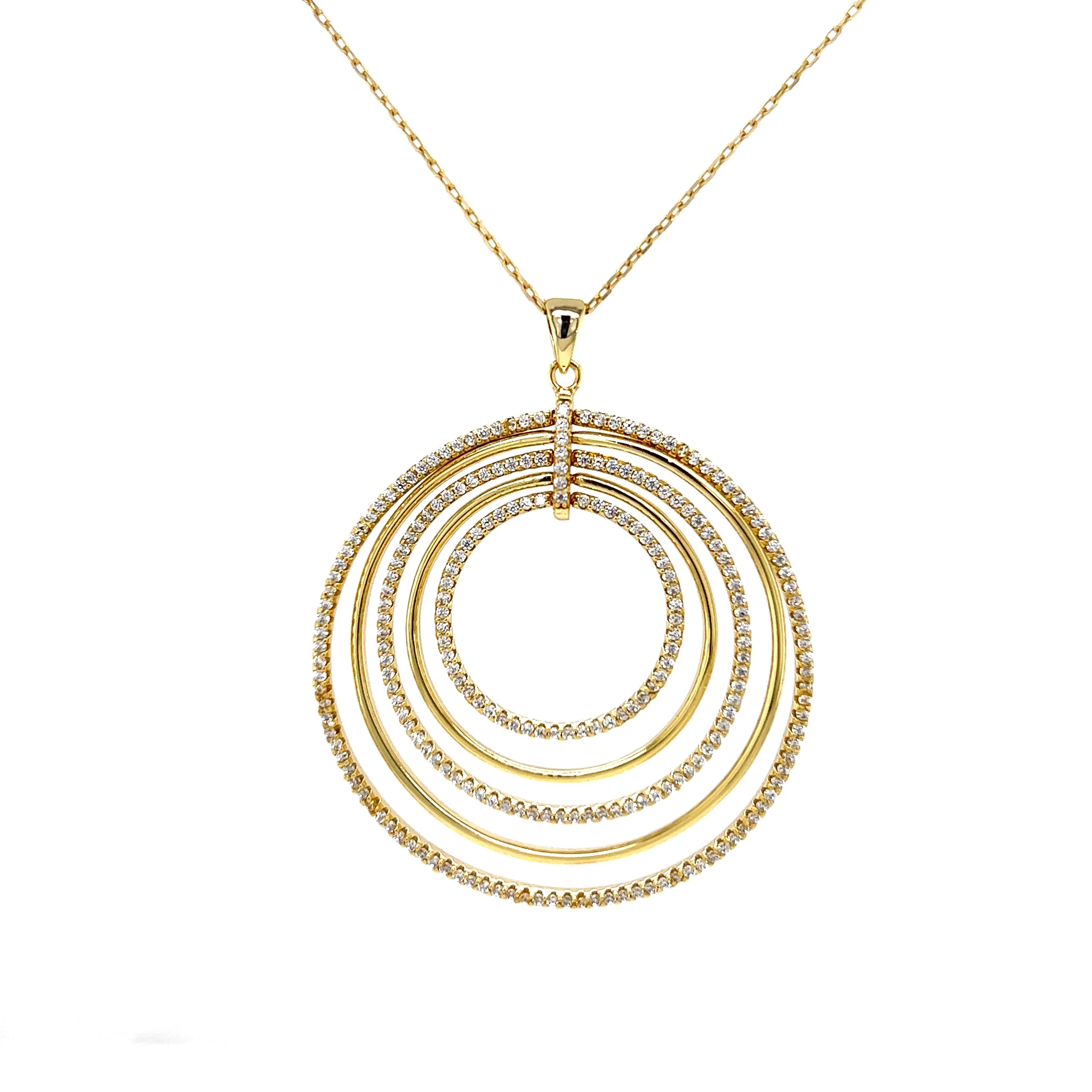 Classic Round CZ Pendant Necklace