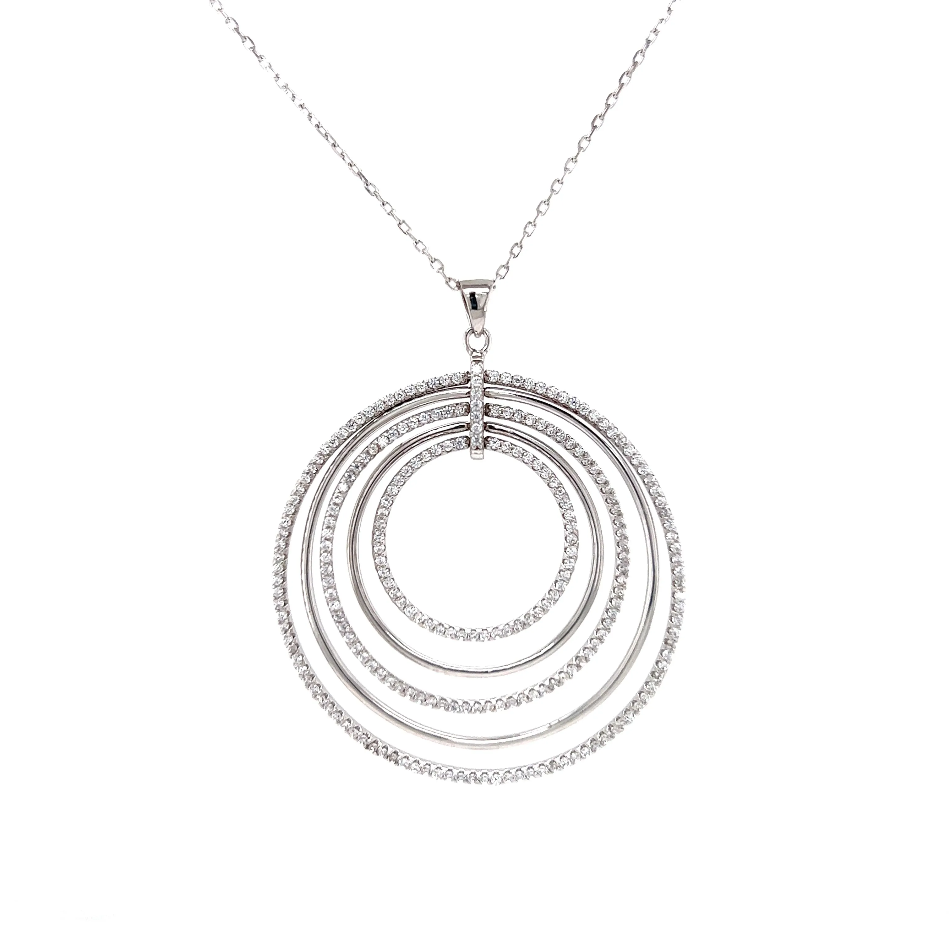 Classic Round CZ Pendant Necklace