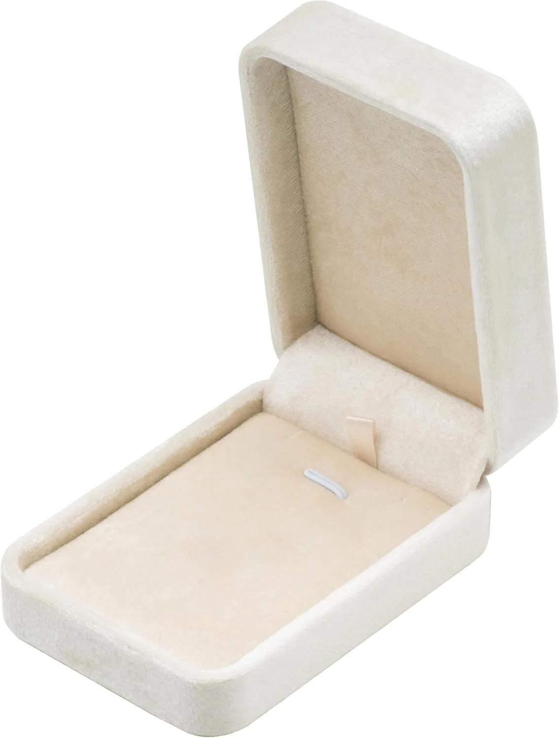 Classic Velvet Jewelry Gift Box Case for Necklace Pendant (Beige)