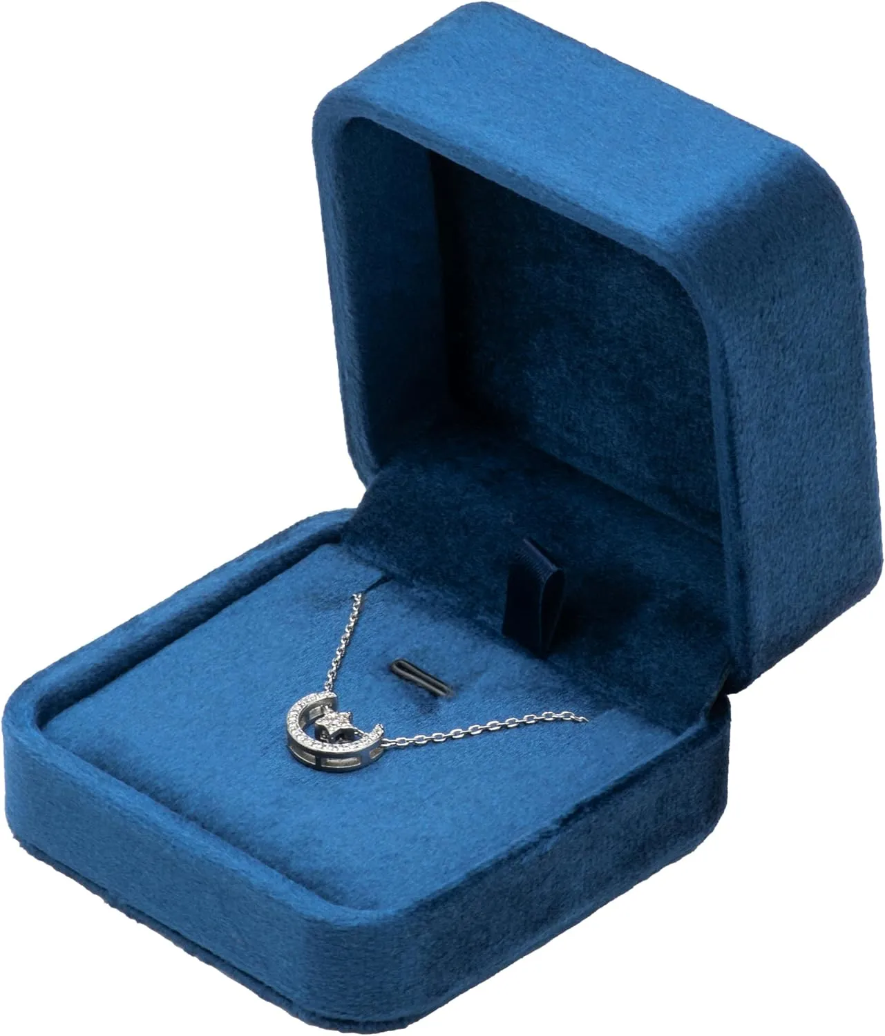 Classic Velvet Jewelry Gift Box Case for Necklace Pendant (Blue)