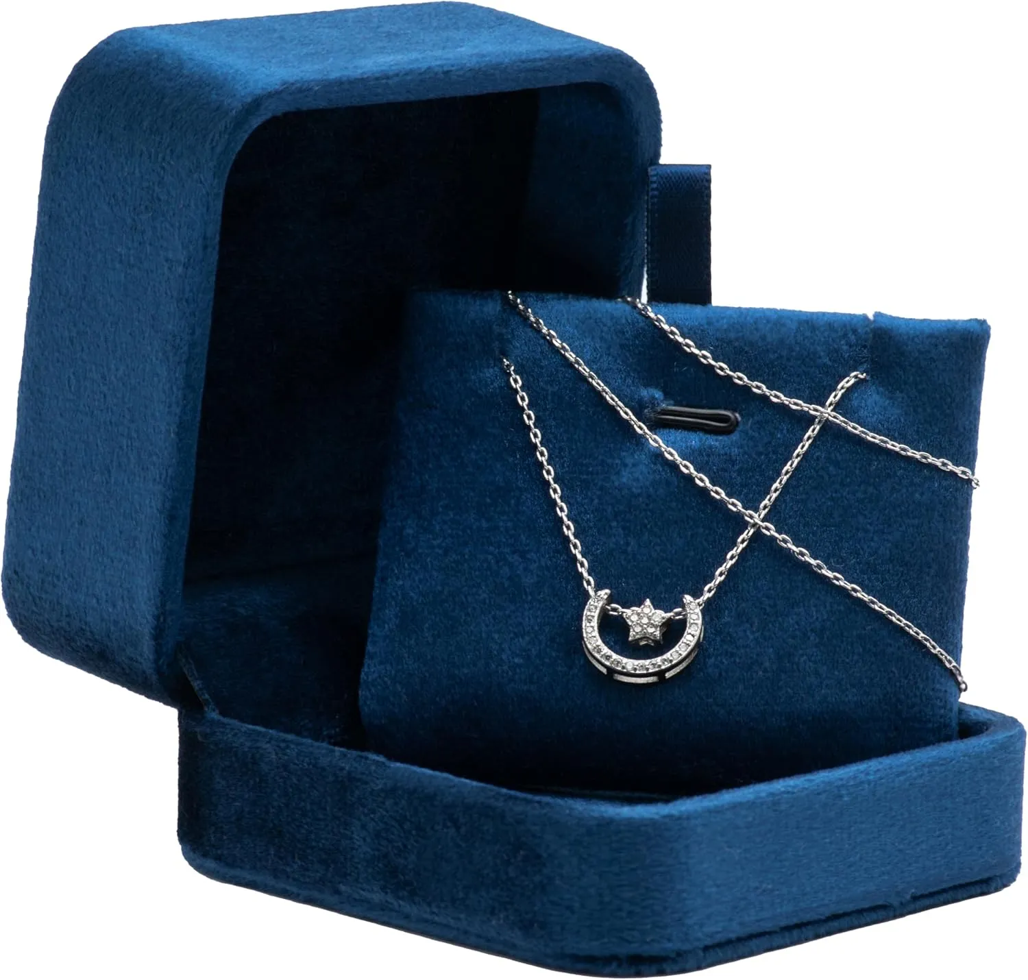 Classic Velvet Jewelry Gift Box Case for Necklace Pendant (Blue)