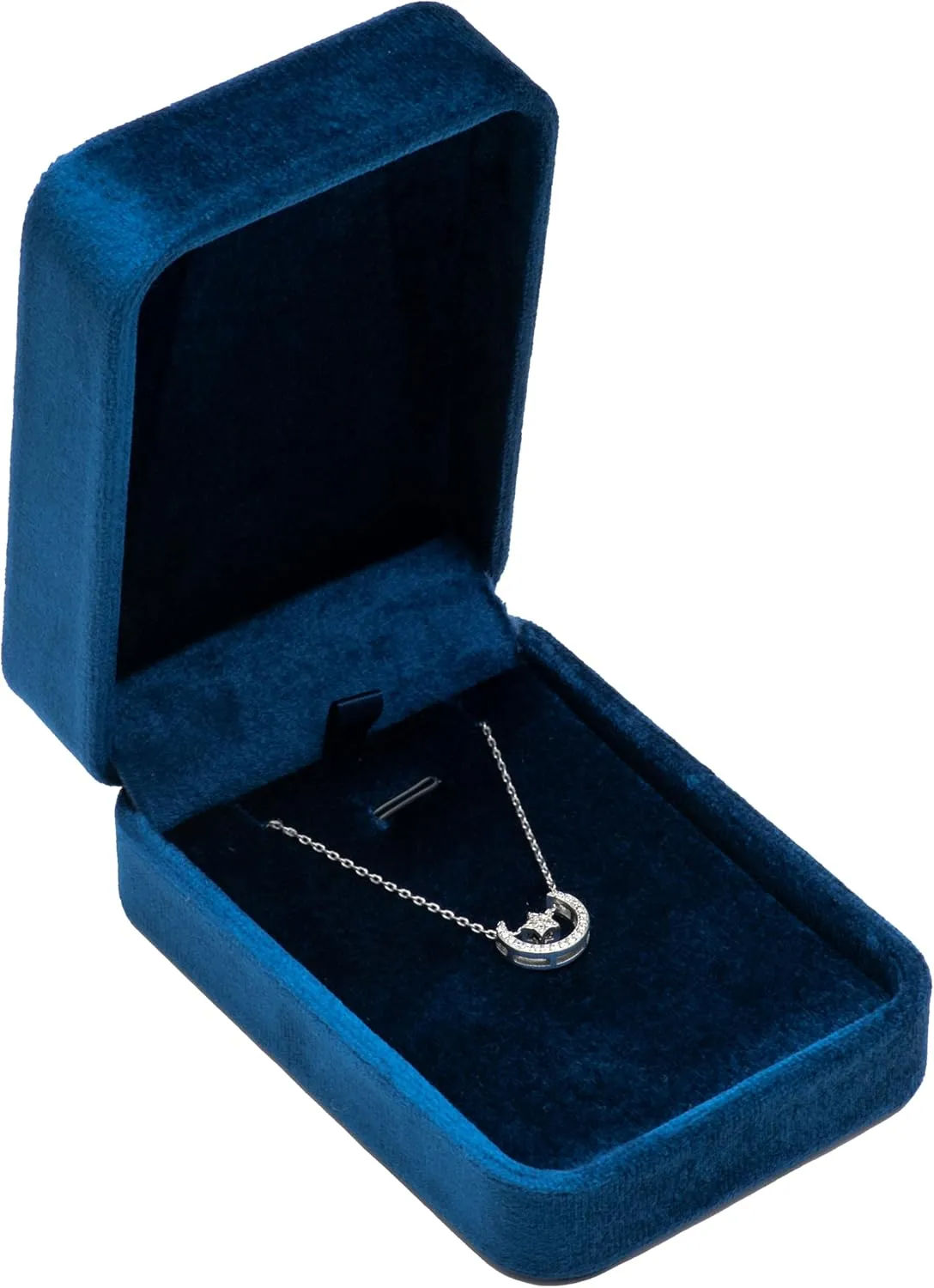 Classic Velvet Jewelry Gift Box Case for Necklace Pendant (Blue)