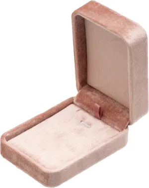 Classic Velvet Jewelry Gift Box Case for Necklace Pendant (Blush Peach)