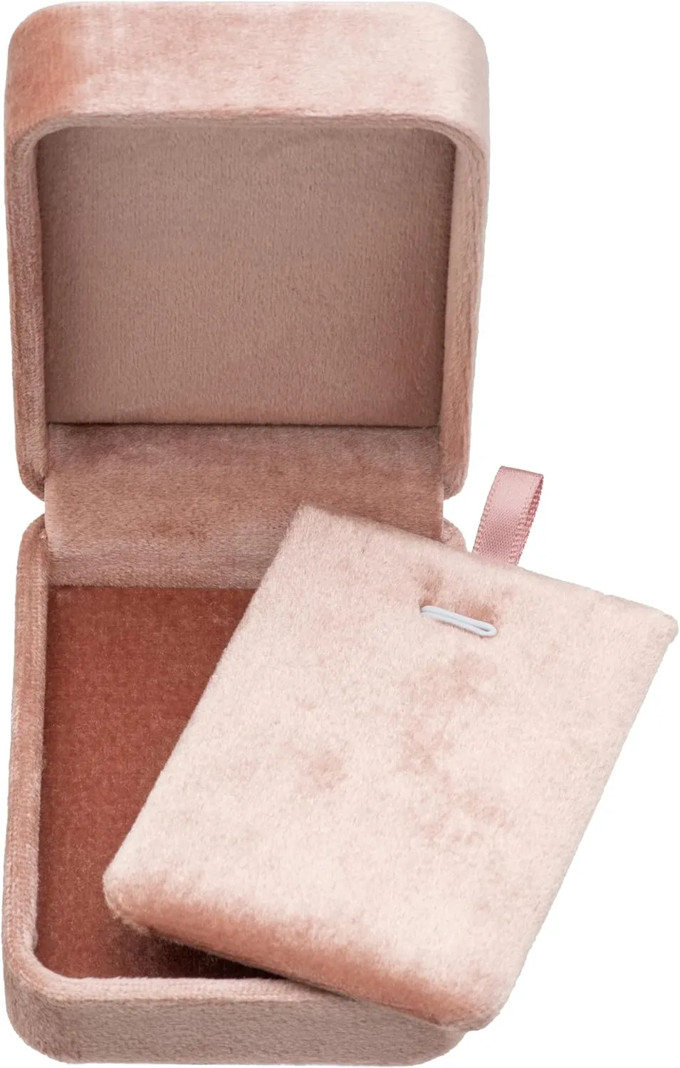 Classic Velvet Jewelry Gift Box Case for Necklace Pendant (Blush Peach)