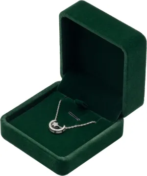 Classic Velvet Jewelry Gift Box Case for Necklace Pendant (Green)