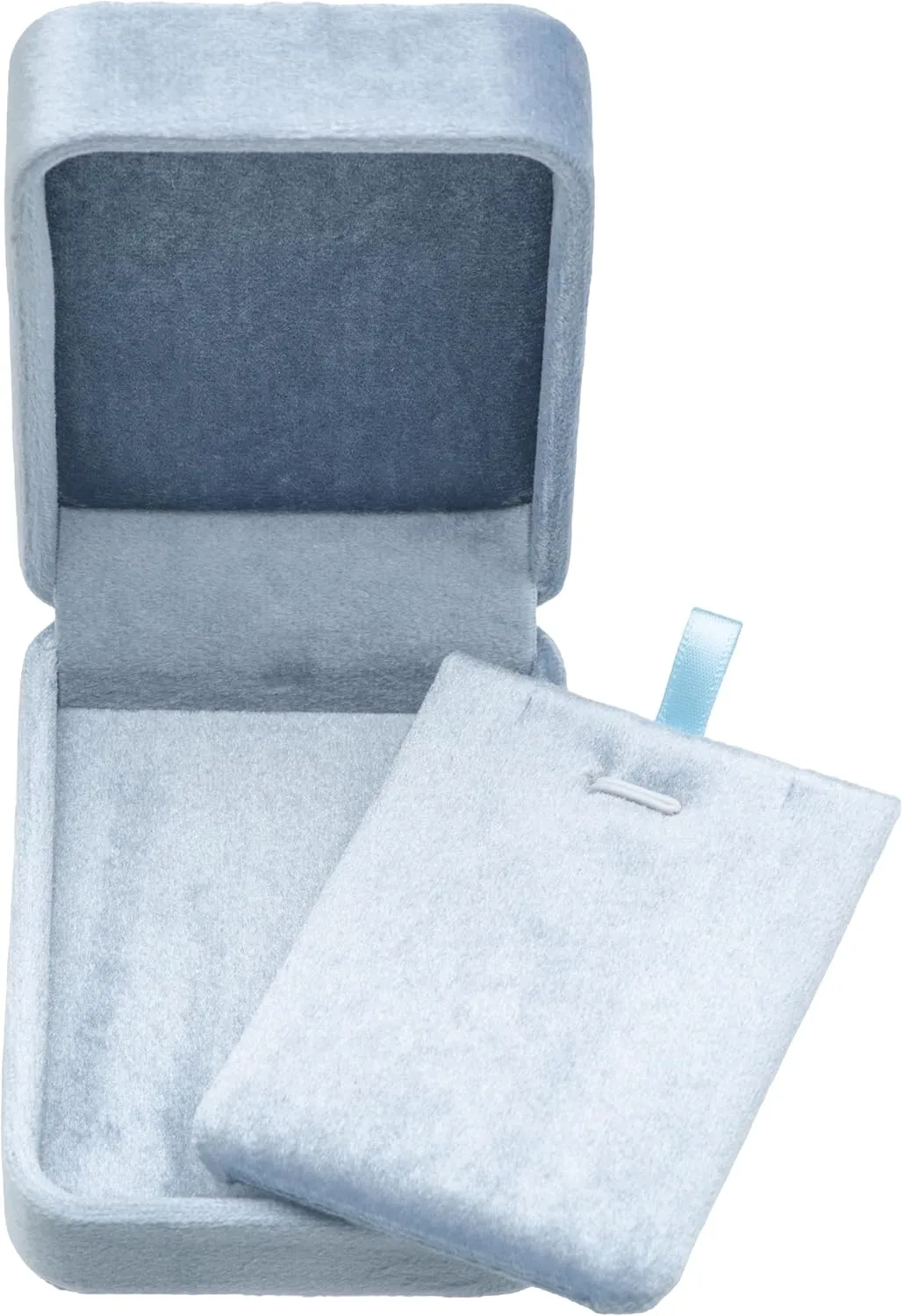 Classic Velvet Jewelry Gift Box Case for Necklace Pendant (Light Ocean Blue)