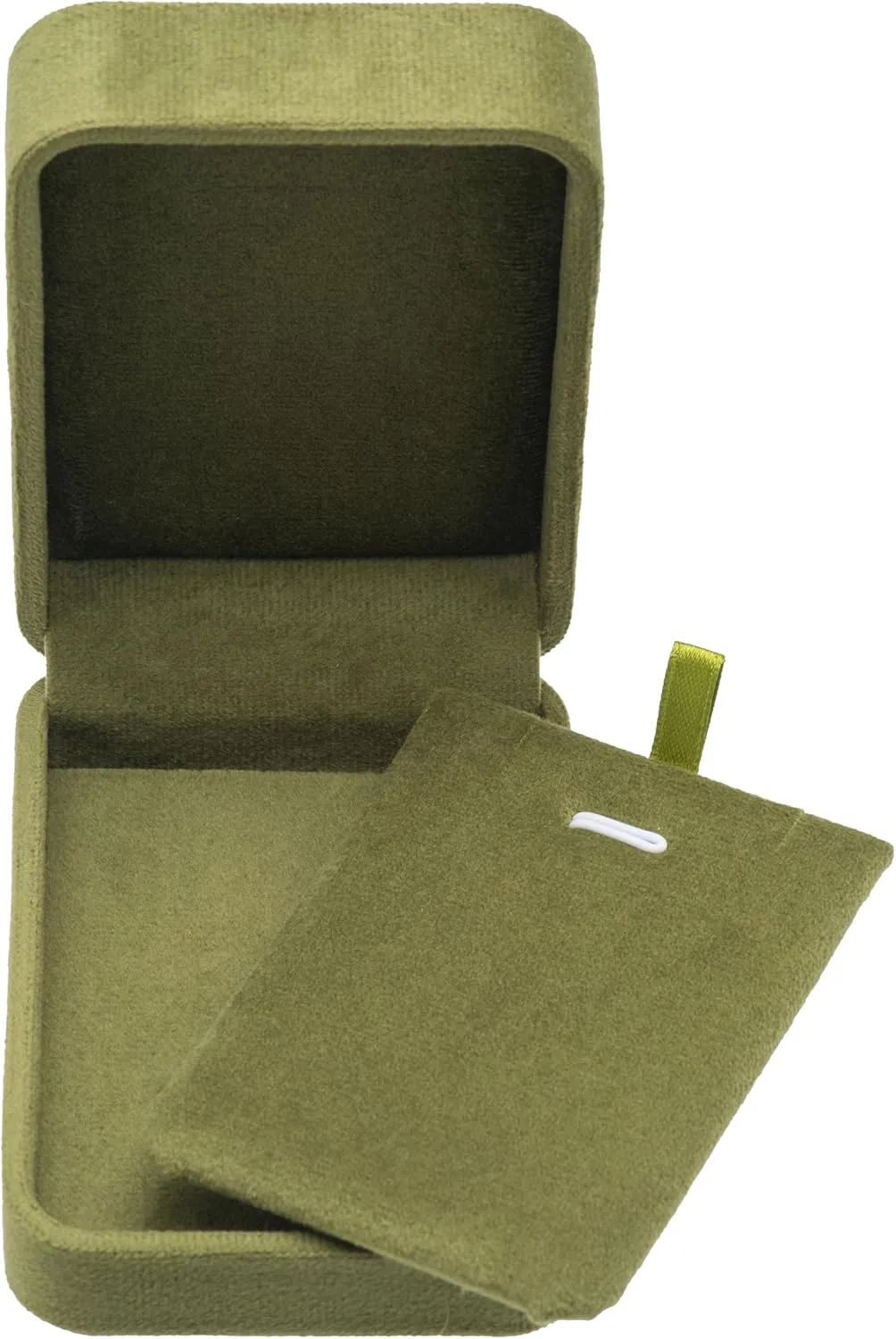 Classic Velvet Jewelry Gift Box Case for Necklace Pendant (Olive Green)