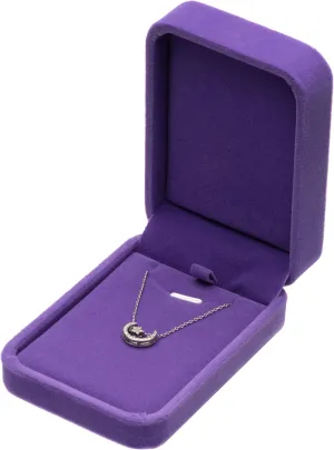 Classic Velvet Jewelry Gift Box Case for Necklace Pendant (Purple)