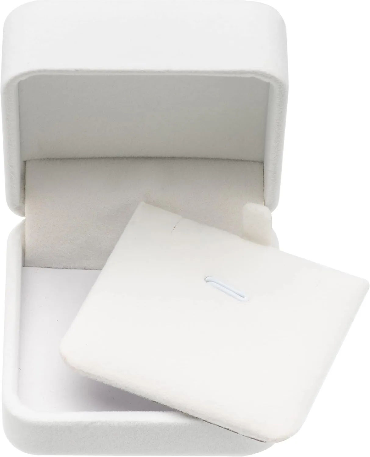 Classic Velvet Jewelry Gift Box Case for Necklace Pendant (White)