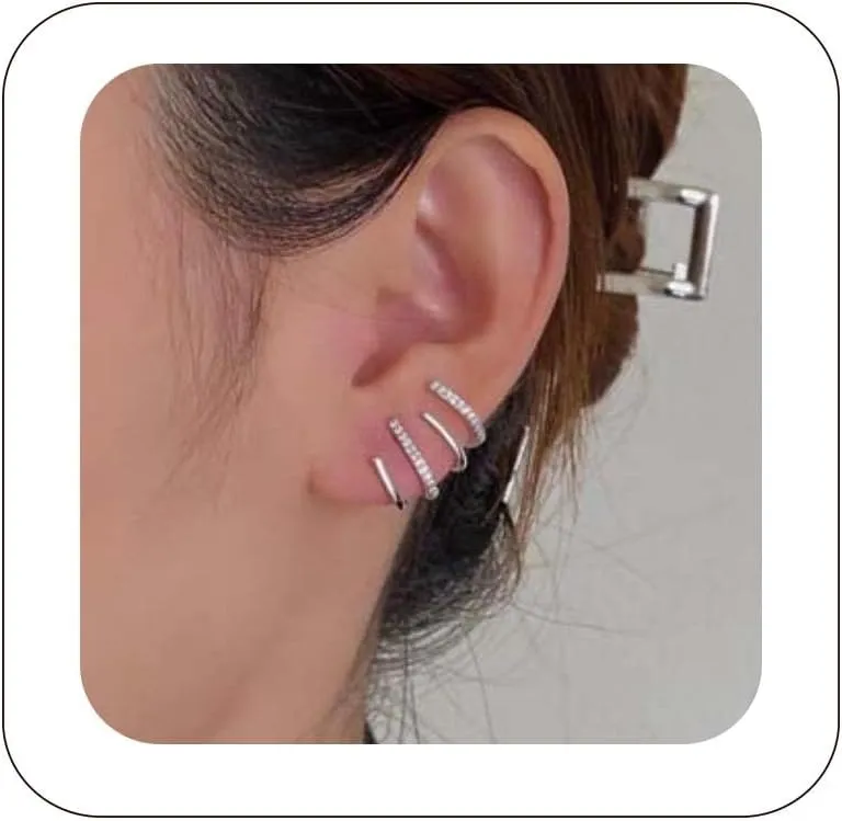Claw Earrings for Women Gold Plated Claw Earrings Cuff Hoop Earrings for Women Hypoallergenic Ear Wrap Piercing Stud Earrings Trendy Warp Cuff Earrings Dainty Jewelry for Women