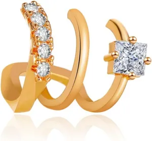 Claw Earrings for Women Shiny Crystal Earrings Needle Claw Earring Cuff Rhinestone Wrap Ear Cuff Earrings Earrings That Look Like Multiple Piercings
