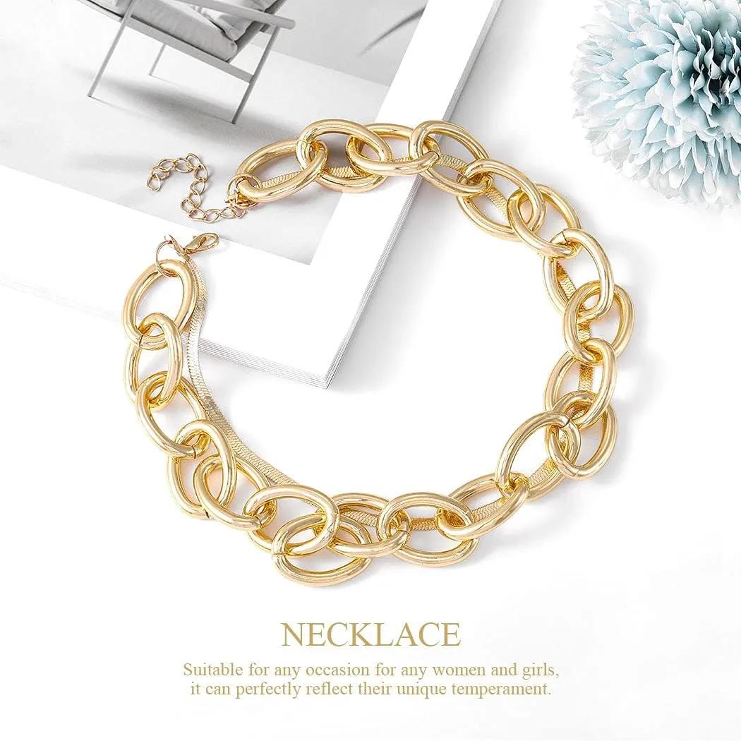 CLOACE Boho Choker Necklace Gold Cuban Link Necklaces Chain Fashion Jewelry for Women and Girls