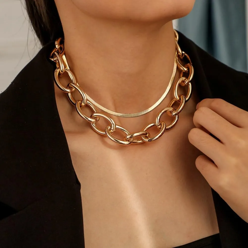 CLOACE Boho Choker Necklace Gold Cuban Link Necklaces Chain Fashion Jewelry for Women and Girls