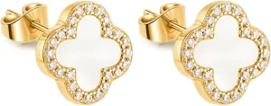 Clover Earrings for Women | Stylish Designer Studded Clover Stud Earrings | Lovely Gift for Women
