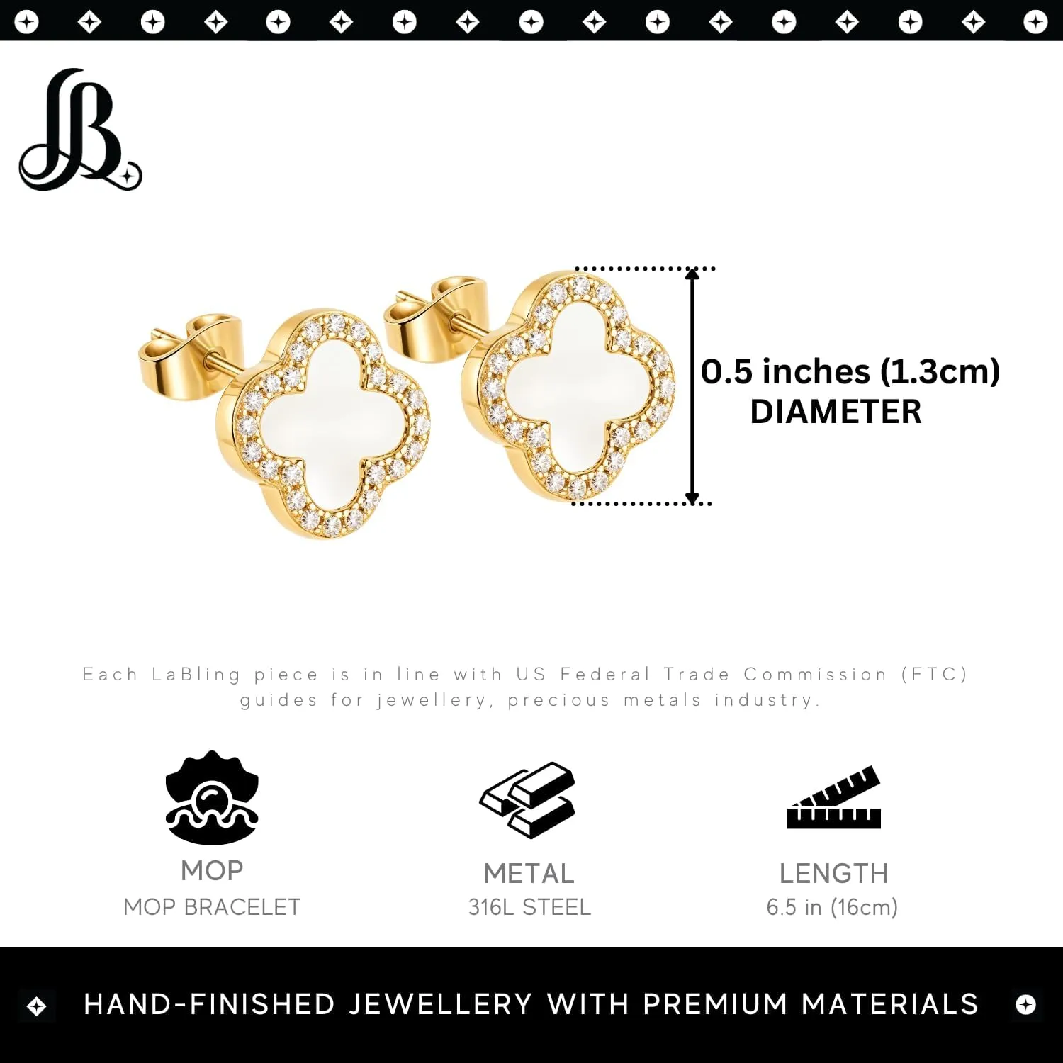 Clover Earrings for Women | Stylish Designer Studded Clover Stud Earrings | Lovely Gift for Women