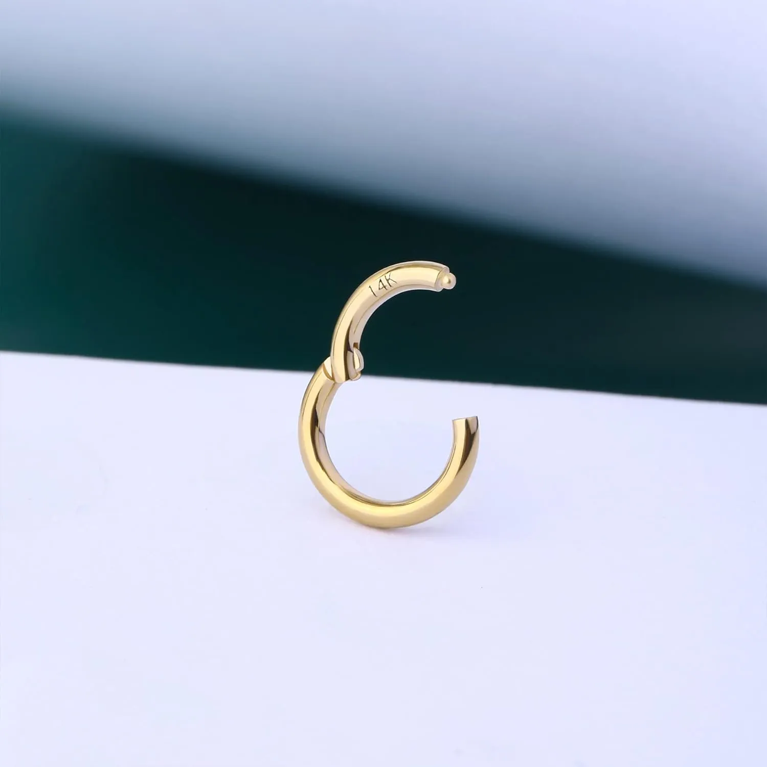 COCHARM 14K Solid Gold 18g/16g Nose Rings 16G Septum Rings Yellow Gold Tragus Helix Cartilage Conch Earring Hoops 18 Gauge Piercing Hoop