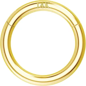 COCHARM 14K Solid Gold 18g/16g Nose Rings 16G Septum Rings Yellow Gold Tragus Helix Cartilage Conch Earring Hoops 18 Gauge Piercing Hoop