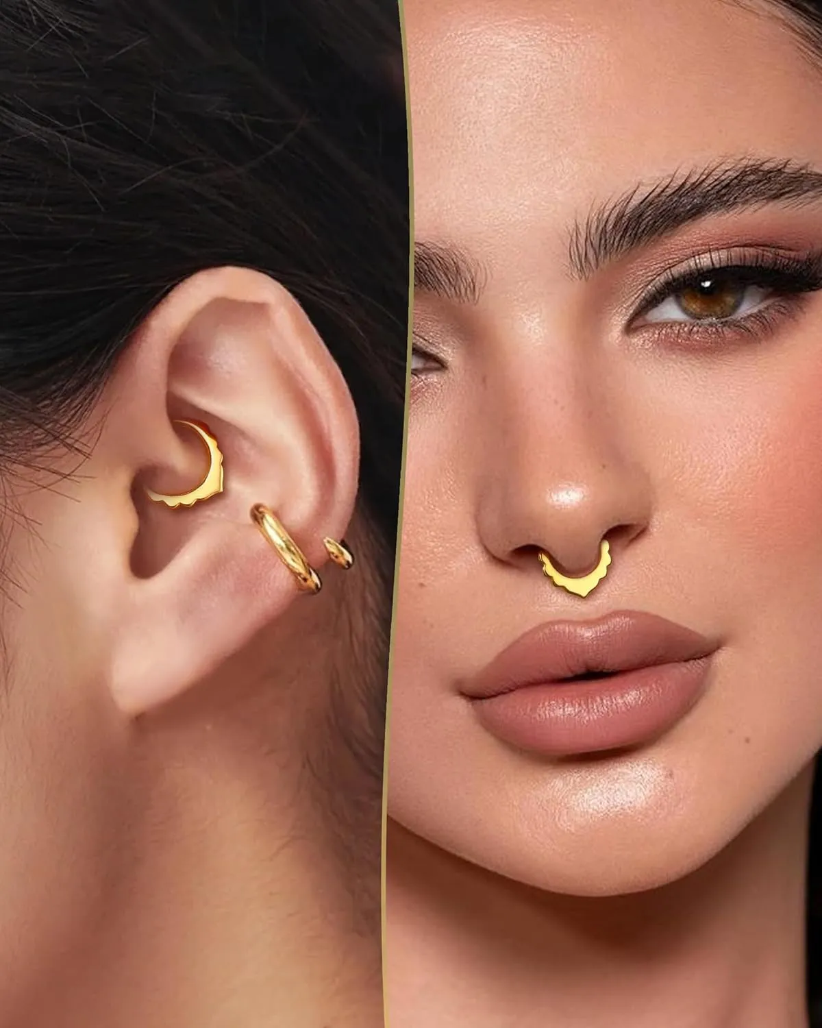 COCHARM 316L Stainless Steel Septum Rings, 16G Septum Jewelry, Dainty Helix Daith Earrings for Women, Rook Daith Piercing Jewelry