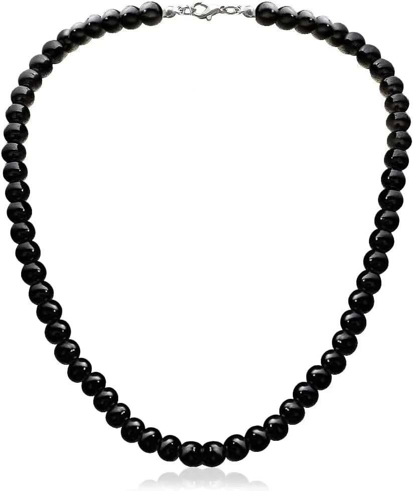COLORFUL BLING 8mm Pearl Choker Necklace Multicolor 1920s Dainty Beads Necklace Costume Prom Party Statement Jewelry for Women