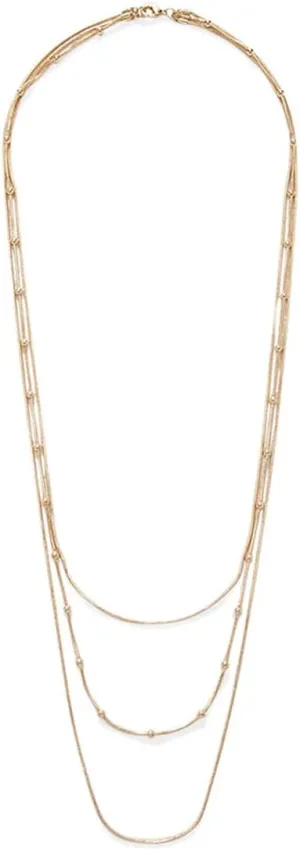 COLORFUL BLING Dainty Gold Chain Beads Statement Necklace Multi-Strand Waterfall Strand Long Chains Strand Necklace for Women Girls Jewelry