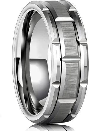 Couple Rings Women Exquisite Rhinestones Zirconia Rings Set Simple Stainless Steel Men Ring Fashion Jewelry For Lover Gifts IR0LG (Male-6)