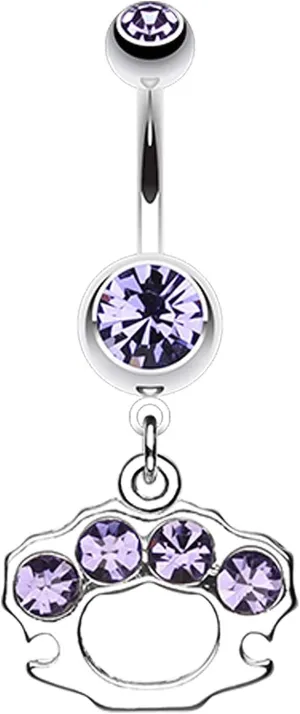 Covet Jewelry Sparkling Brass Knuckle Belly Button Ring