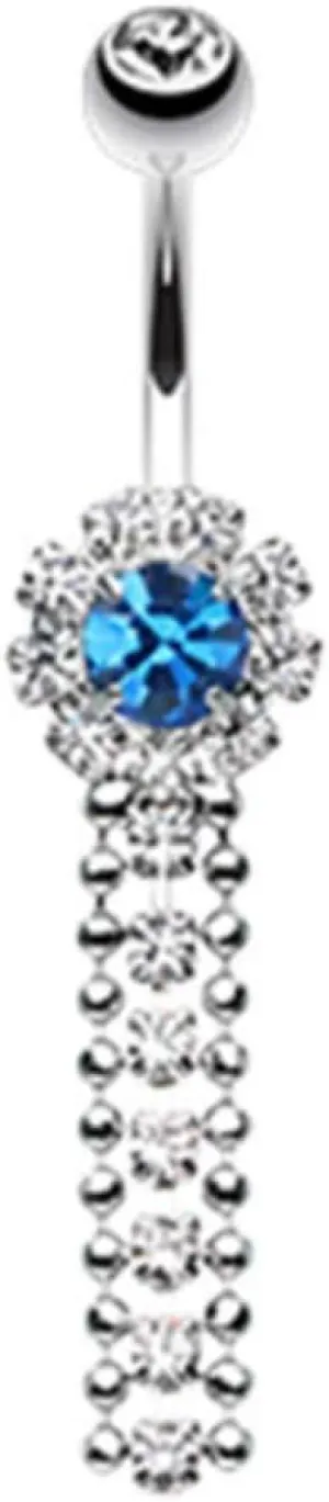 Covet Jewelry Wondrous Sparkling Waterfall Belly Button Ring