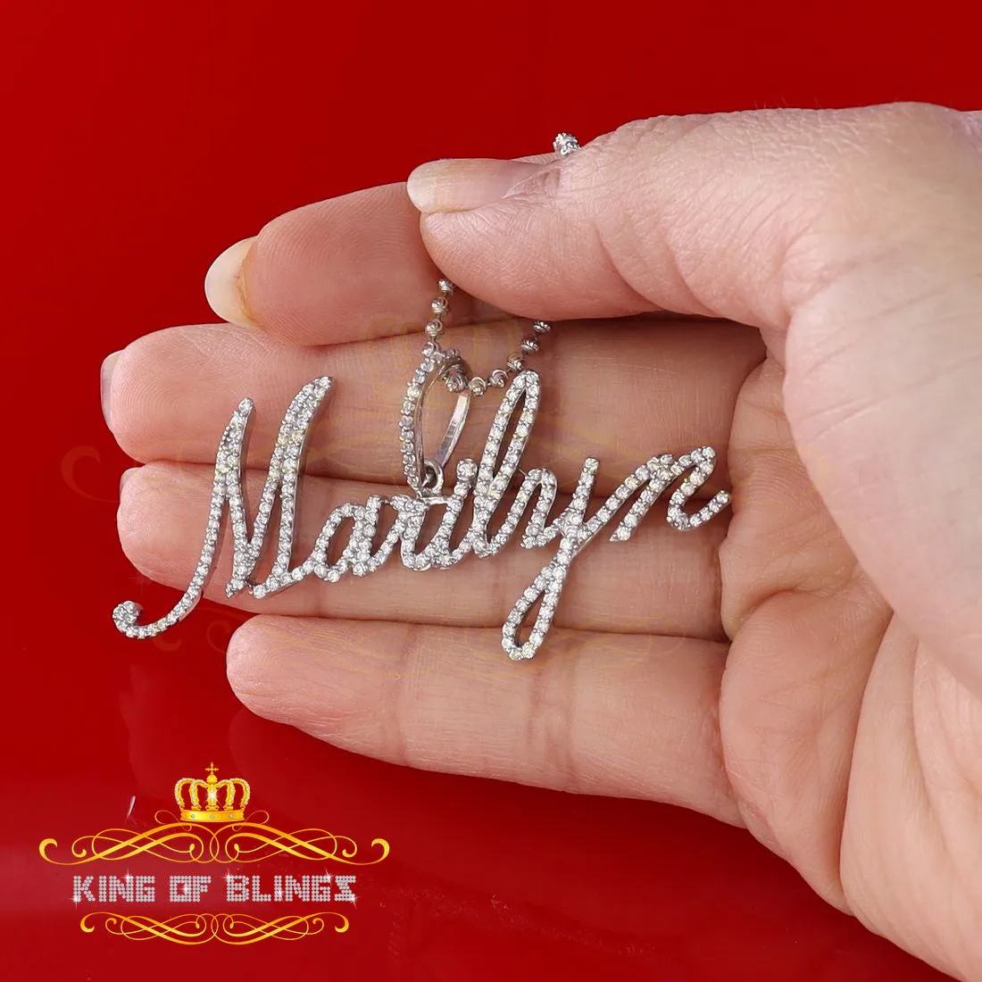 Create Your Own Custom Design in 925 Sterling Silver 2.50inch "MARILYN" Necklace with Cubic Zirconia